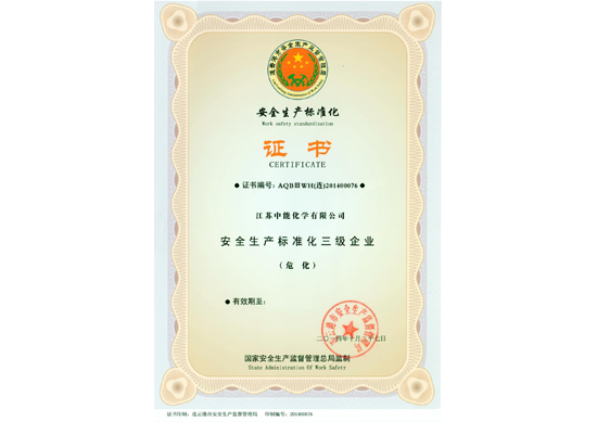 安全生产标准化证书