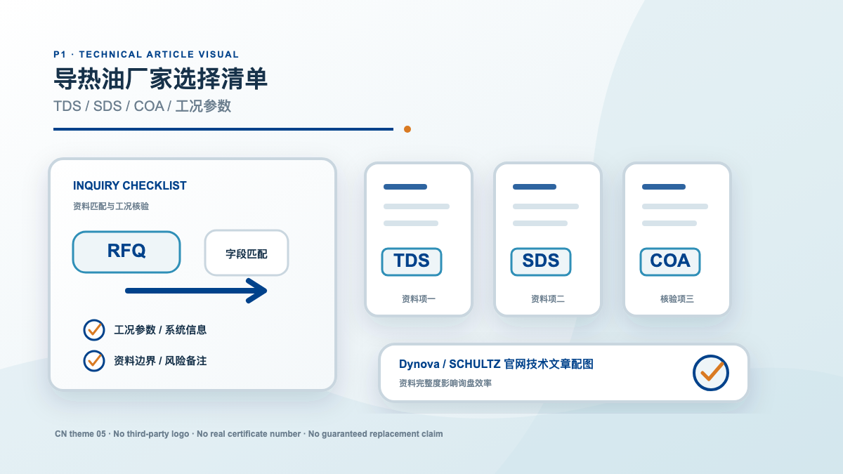 导热油厂家选择清单：TDS、SDS、COA 与工况参数怎么核对
